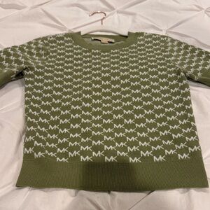 Michael Kors Olive and Cream Knit Top